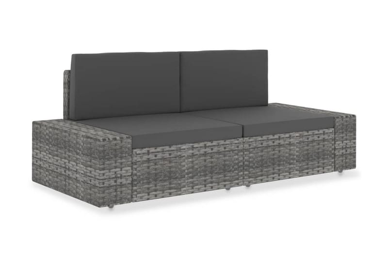 Modulsoffa Utomhus 2-sits konstrotting grå - Grå - Utemöbler - Loungemöbler - Loungesoffa