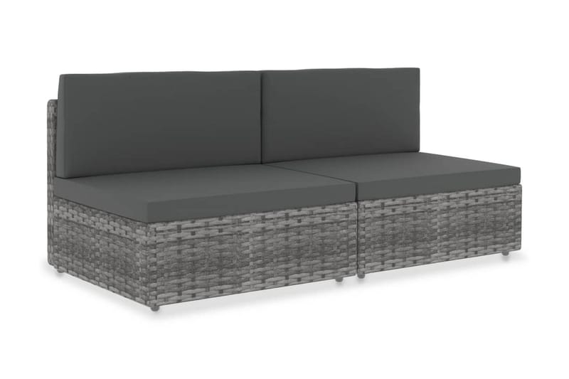 Modulsoffa Utomhus 2-sits konstrotting grå - Grå - Utemöbler - Loungemöbler - Loungesoffa