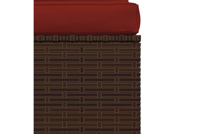 Soffa 3-sits med dynor konstrotting brun - Brun/Röd - Loungesoffa - Utesoffa