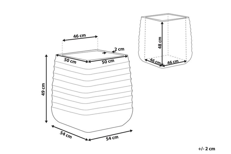 Kruka 50 x 50 x 49 cm vit PARIKIA - Vit - Stor blomkruka - Utomhuskrukor