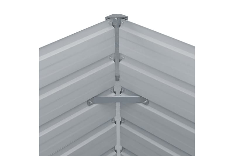 Odlingslåda 100x100x45 cm galvaniserat stål grå - Grå - Blomlåda - Utomhuskrukor