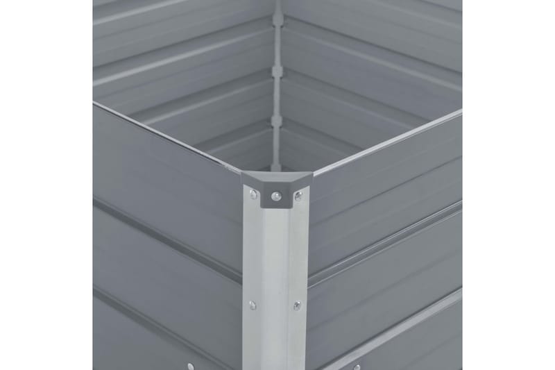 Odlingslåda 100x100x45 cm galvaniserat stål grå - Grå - Blomlåda - Utomhuskrukor