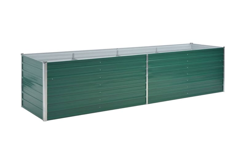 Odlingslåda upphöjd galvaniserat stål 320x80x77 cm grön - Grön - Blomlåda - Utomhuskrukor