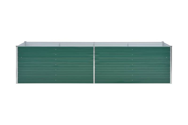 Odlingslåda upphöjd galvaniserat stål 320x80x77 cm grön - Grön - Blomlåda - Utomhuskrukor