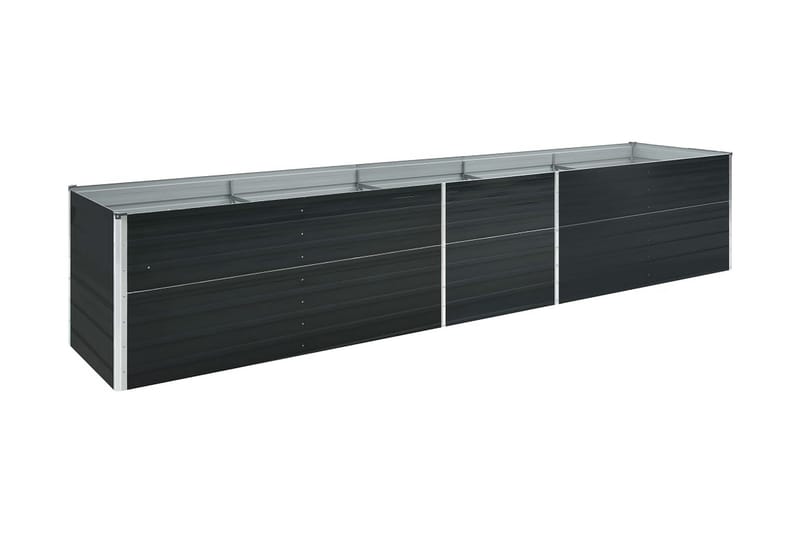 Odlingslåda upphöjd galvaniserat stål 400x80x77 cm antracit - Grå - Blomlåda - Utomhuskrukor