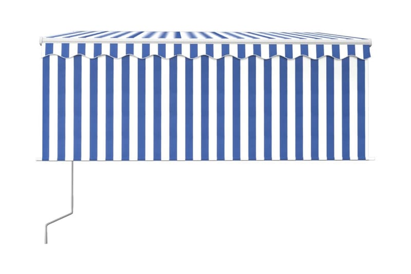Automatiserad markis med rullgardin 3x2,5 m blå och vit - Blå - Fönstermarkis - Markiser - Solskydd fönster
