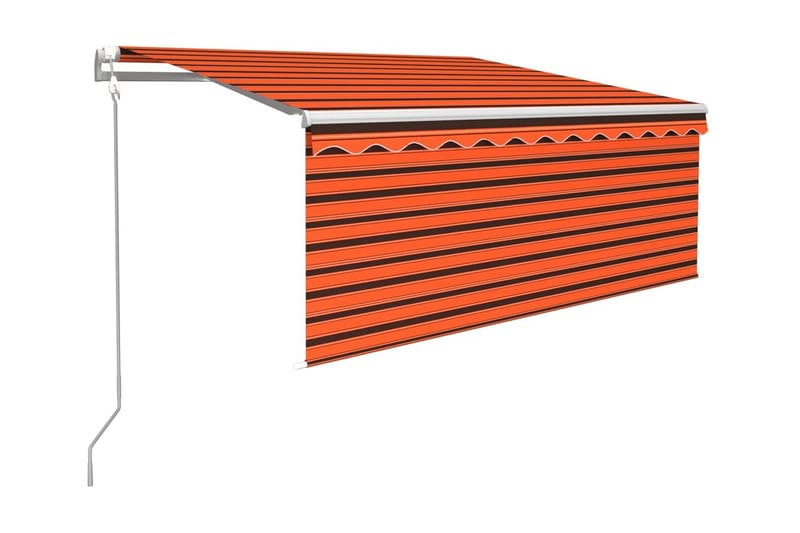 Automatiserad markis med rullgardin 3x2,5 m orange och brun - Orange - Fönstermarkis - Markiser - Solskydd fönster