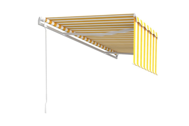 Automatiserad markis med rullgardin 5x3 m gul och vit - Gul - Fönstermarkis - Markiser - Solskydd fönster