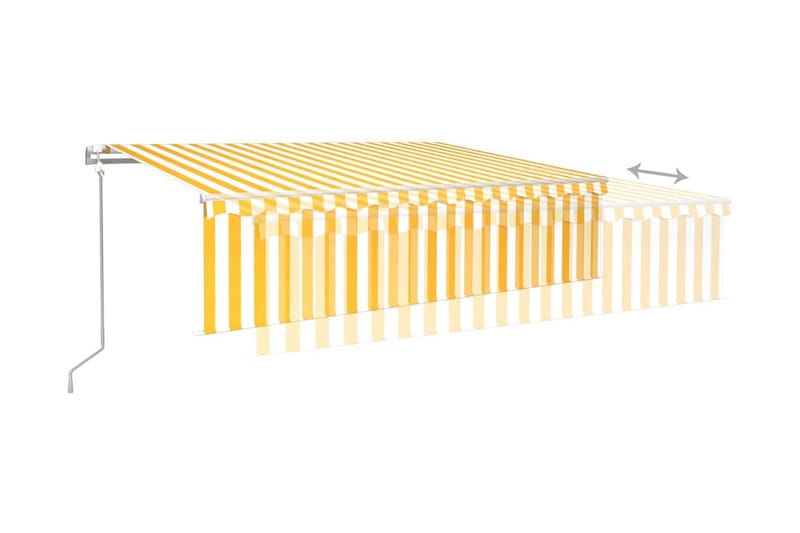 Automatiserad markis med rullgardin 6x3m gul/vit - Gul - Fönstermarkis - Markiser - Solskydd fönster