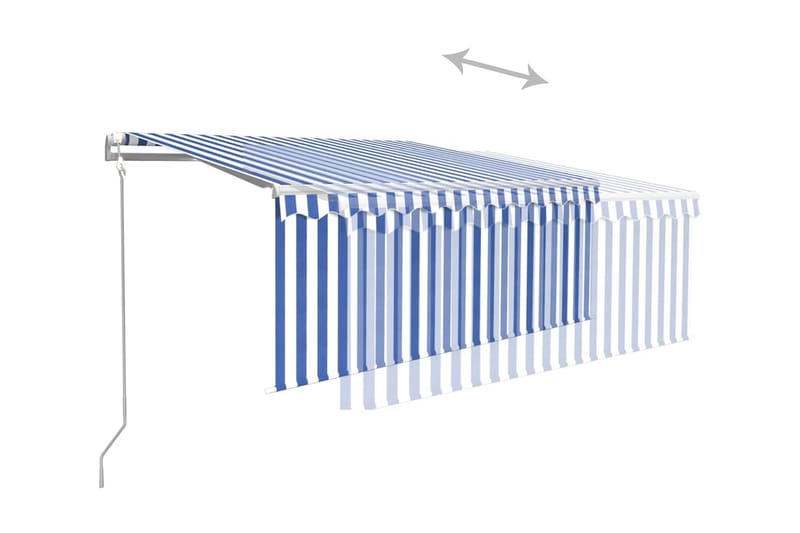 Automatiserad markis vindsensor rullgardin LED 3x2,5m bl�å/vi - Blå - Utemöbler - Solskydd - Markiser - Fönstermarkis
