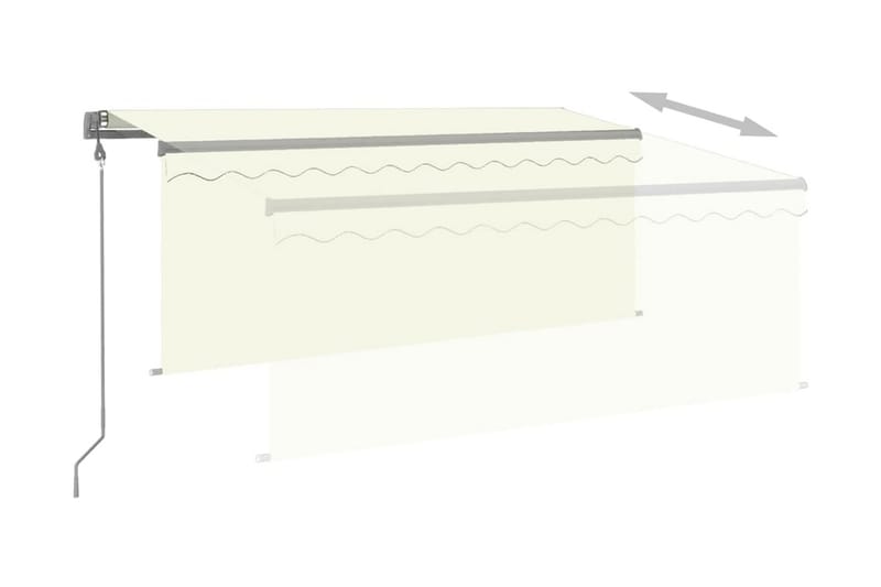 Automatiserad markis vindsensor rullgardin LED 3x2,5m gräddv - Kräm - Fönstermarkis - Markiser - Solskydd fönster