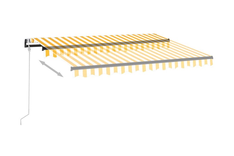 Automatisk markis 350x250 cm gul och vit - Gul - Utemöbler - Solskydd - Markiser - Balkongmarkis