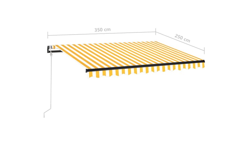 Automatisk markis 350x250 cm gul och vit - Gul - Utemöbler - Solskydd - Markiser - Balkongmarkis