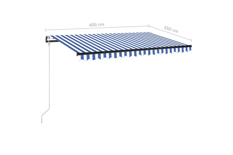 Automatisk markis 400x350 cm blå och vit - Blå - Utemöbler - Solskydd - Markiser - Balkongmarkis