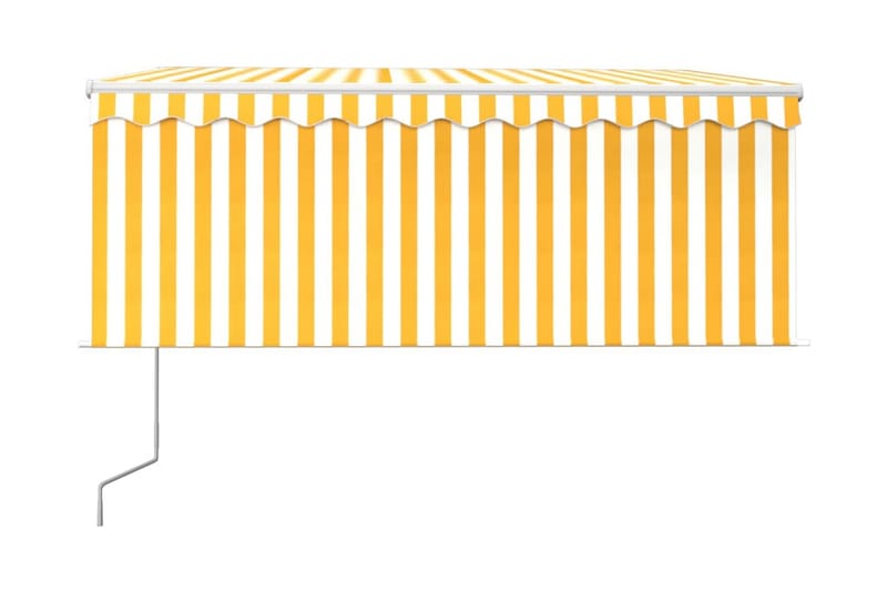 Automatisk markis m. vindsensor rullgardin LED 3,5x2,5m gul/ - Gul - Fönstermarkis - Markiser - Solskydd fönster