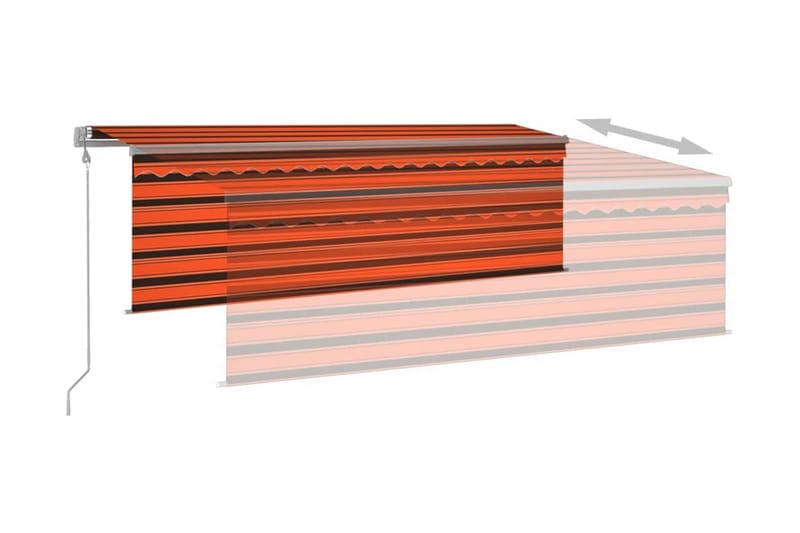 Automatisk markis m. vindsensor rullgardin LED 4x3m orange/b - Orange - Fönstermarkis - Markiser - Solskydd fönster