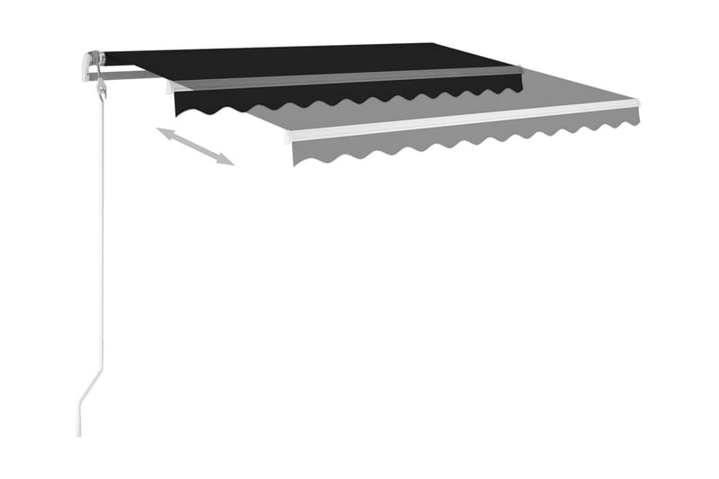 Automatisk markis med vindsensor & LED 300x250 cm antracit - Grå - Utemöbler - Solskydd - Markiser - Balkongmarkis