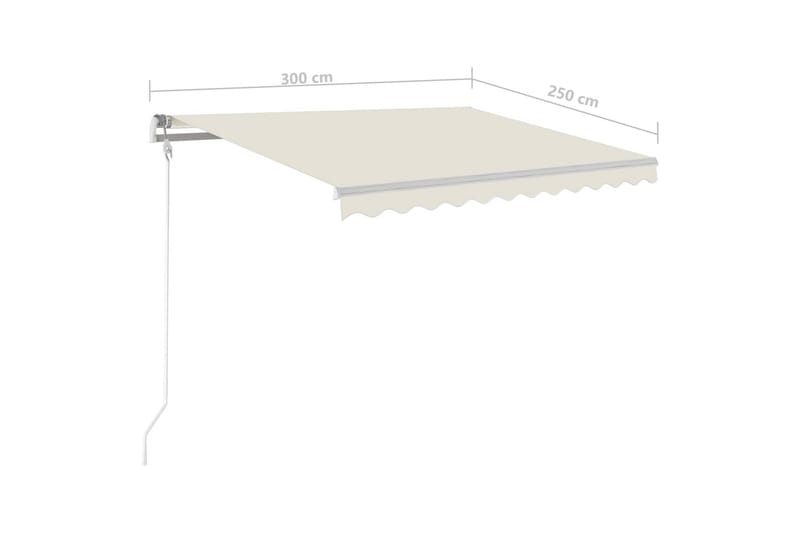 Automatisk markis med vindsensor & LED 300x250 cm gräddvit - Vit - Utemöbler - Solskydd - Markiser - Balkongmarkis