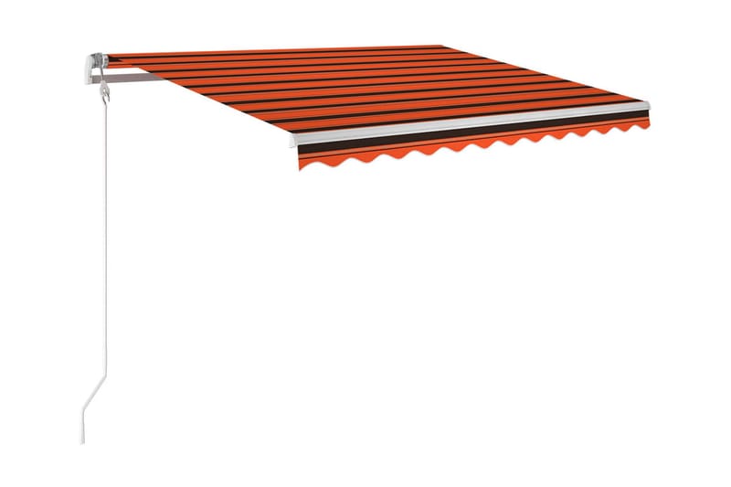 Automatisk markis med vindsensor & LED 300x250 cm orange/bru - Orange - Balkongmarkis - Markiser - Terrassmarkis
