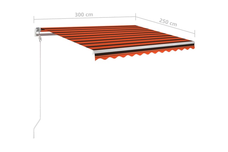 Automatisk markis med vindsensor & LED 300x250 cm orange/bru - Orange - Utemöbler - Solskydd - Markiser - Balkongmarkis