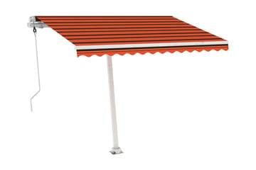 Automatisk markis med vindsensor & LED 300x250 cm orange/bru