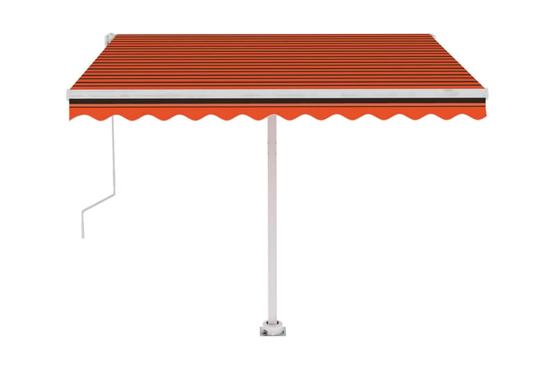 Automatisk markis med vindsensor & LED 300x250 cm orange/bru - Orange - Utemöbler - Solskydd - Markiser - Balkongmarkis