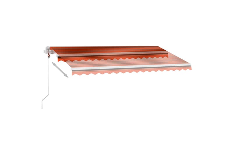 Automatisk markis med vindsensor & LED 450x300 cm orange/bru - Orange - Balkongmarkis - Markiser - Terrassmarkis