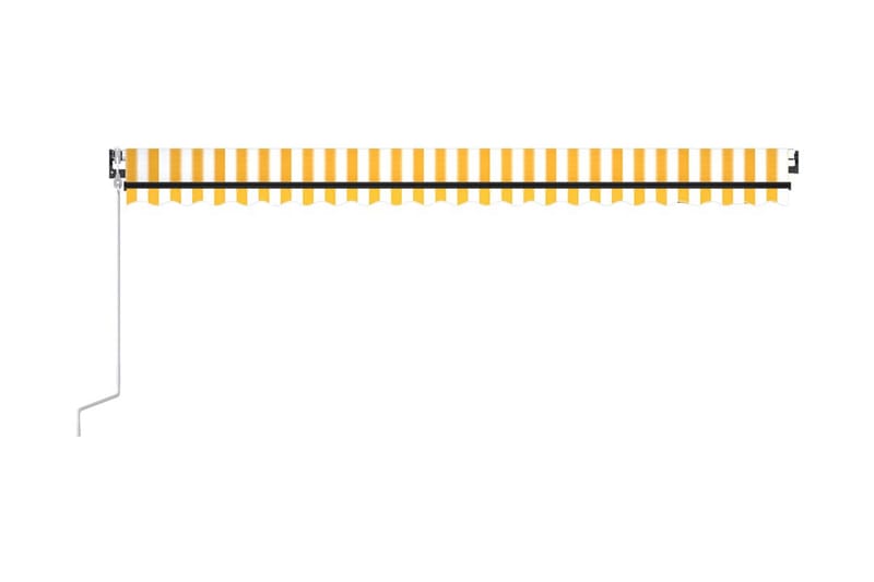 Automatisk markis med vindsensor & LED 500x300 cm gul/vit - Gul - Utemöbler - Solskydd - Markiser - Balkongmarkis