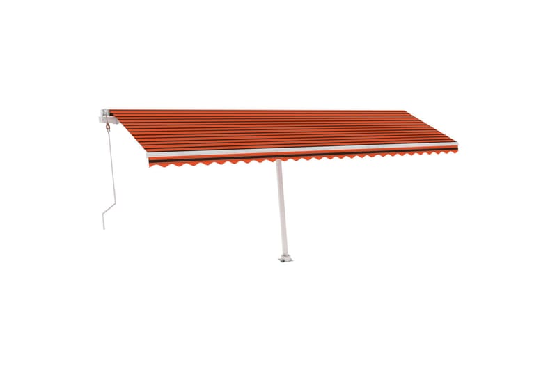 Automatisk markis med vindsensor & LED 600x300cm orange/brun - Orange - Balkongmarkis - Markiser - Terrassmarkis