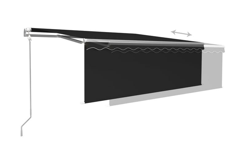 Automatisk markis med vindsensor rullgardin LED 4,5x3 m antr - Antracit - Fönstermarkis - Markiser - Solskydd fönster