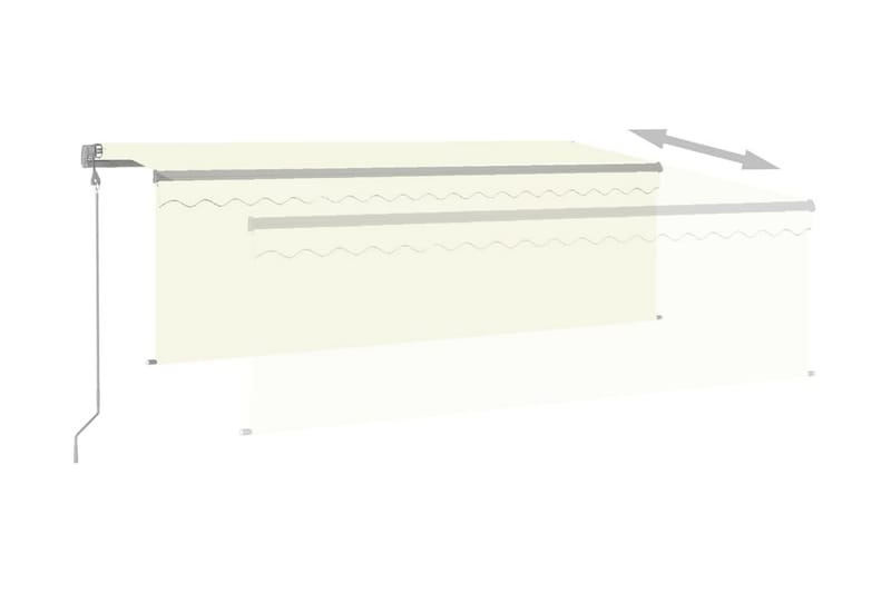 Automatisk markis med vindsensor rullgardin LED 4x3 m gräddv - Kräm - Fönstermarkis - Markiser - Solskydd fönster
