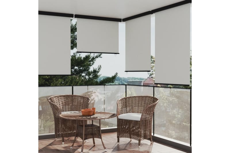 Balkongmarkis 117x250 cm gräddvit - Vit - Fönstermarkis - Markiser - Solskydd fönster