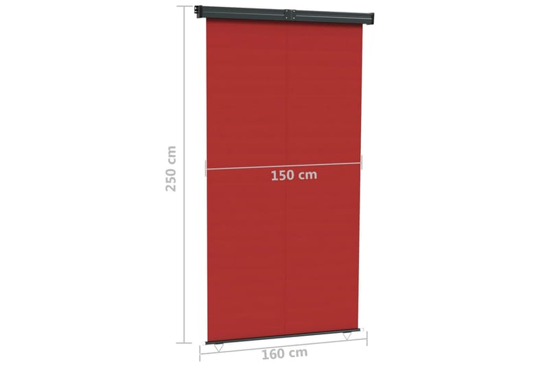Balkongmarkis 160x250 cm röd - Röd - Fönstermarkis - Markiser - Solskydd fönster