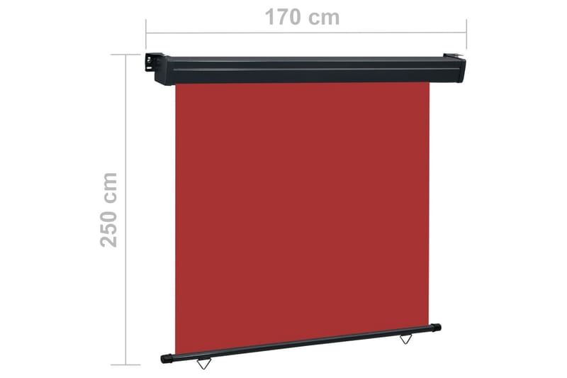 Balkongmarkis 170x250 cm röd - Röd - Fönstermarkis - Markiser - Solskydd fönster