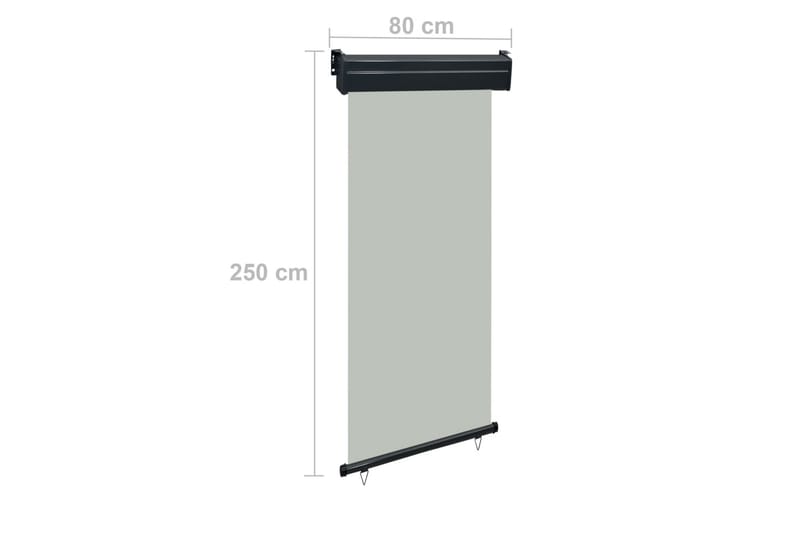 Balkongmarkis 80x250 cm grå - Grå - Fönstermarkis - Markiser - Solskydd fönster