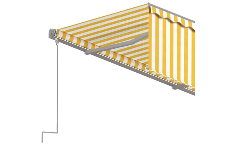 Manuell markis med rullgardin 4x3 m gul och vit - Gul - Fönstermarkis - Markiser - Solskydd fönster