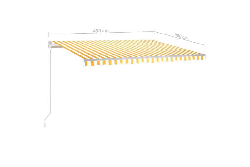 Fristående markis automatisk 450x300 cm gul/vit - Gul - Fönstermarkis - Markiser - Solskydd fönster