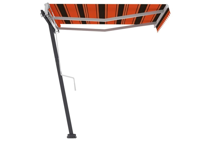 Fristående markis manuellt infällbar 350x250 cm orange/brun - Orange - Fönstermarkis - Markiser - Solskydd fönster