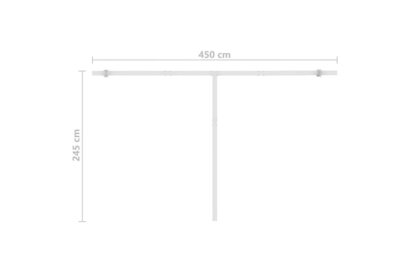 Fristående markis manuellt infällbar 450x300 cm gräddvit - Vit - Balkongmarkis - Markiser - Terrassmarkis