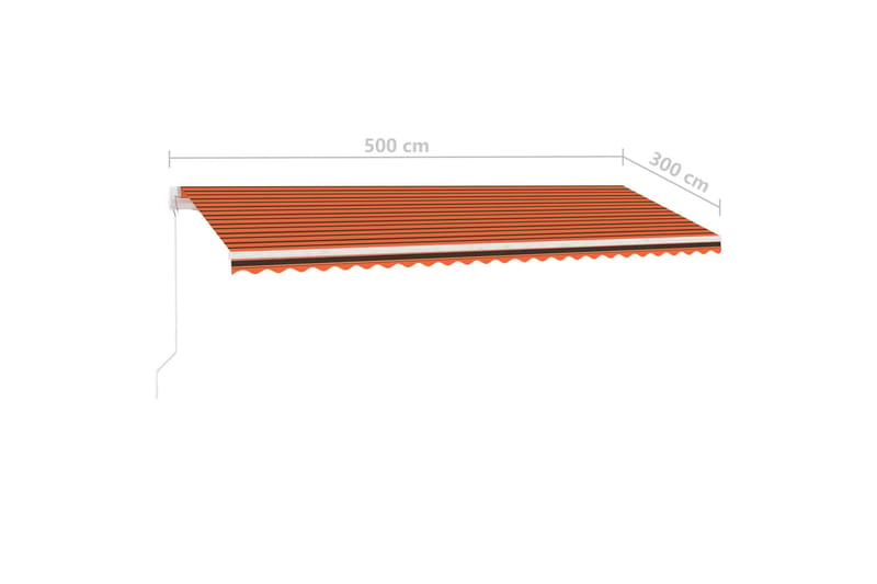 Fristående markis manuellt infällbar 500x300 cm orange/brun - Orange - Balkongmarkis - Markiser - Terrassmarkis