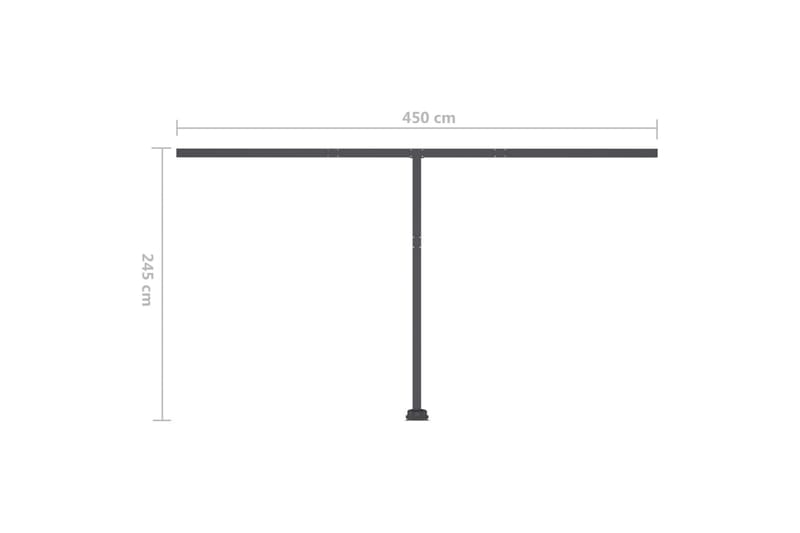 Fristående markis manuellt infällbar 500x350 cm blå/vit - Blå - Fönstermarkis - Markiser - Solskydd fönster