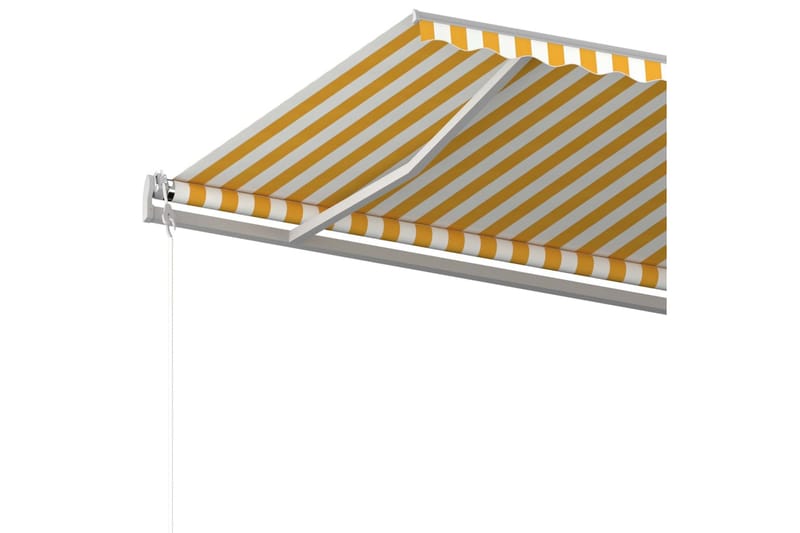 Fristående markis manuellt infällbar 600x300 cm gul/vit - Gul - Fönstermarkis - Markiser - Solskydd fönster