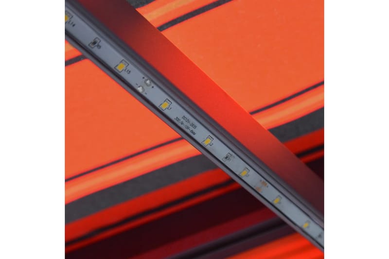 Infällbar markis med vindsensor & LED 350x250 cm orange och - Orange - Fönstermarkis - Markiser - Solskydd fönster