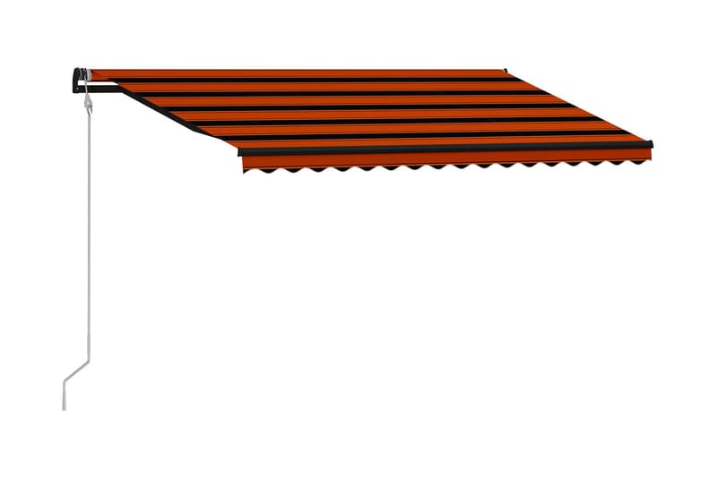 Infällbar markis med vindsensor & LED 400x300 cm orange & br - Orange - Fönstermarkis - Markiser - Solskydd fönster