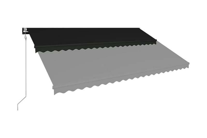 Infällbar markis med vindsensor & LED 500x300 cm antracit - Grå - Fönstermarkis - Markiser - Solskydd fönster