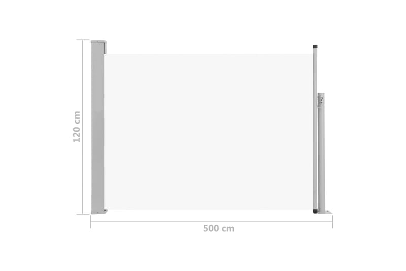 Infällbar sidomarkis 120x500 cm gräddvit - Vit - Utemöbler - Solskydd - Markiser - Balkongmarkis