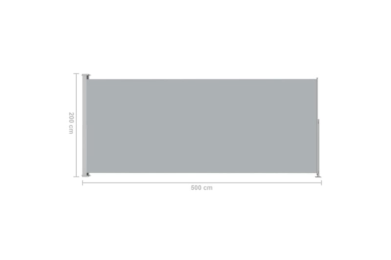 Infällbar sidomarkis 200x500 cm grå - Grå - Balkongmarkis - Markiser - Sidomarkis - Balkongskydd & insynsskydd balkong