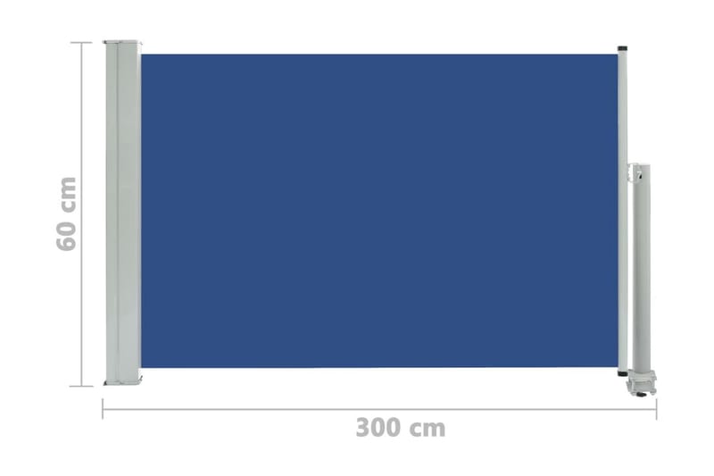 Infällbar sidomarkis 60x300 cm blå - Blå - Balkongmarkis - Markiser - Sidomarkis - Balkongskydd & insynsskydd balkong