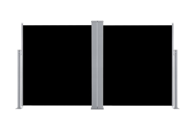 Infällbar sidomarkis svart 140x600 cm - Svart - Balkongmarkis - Markiser - Sidomarkis - Balkongskydd & insynsskydd balkong
