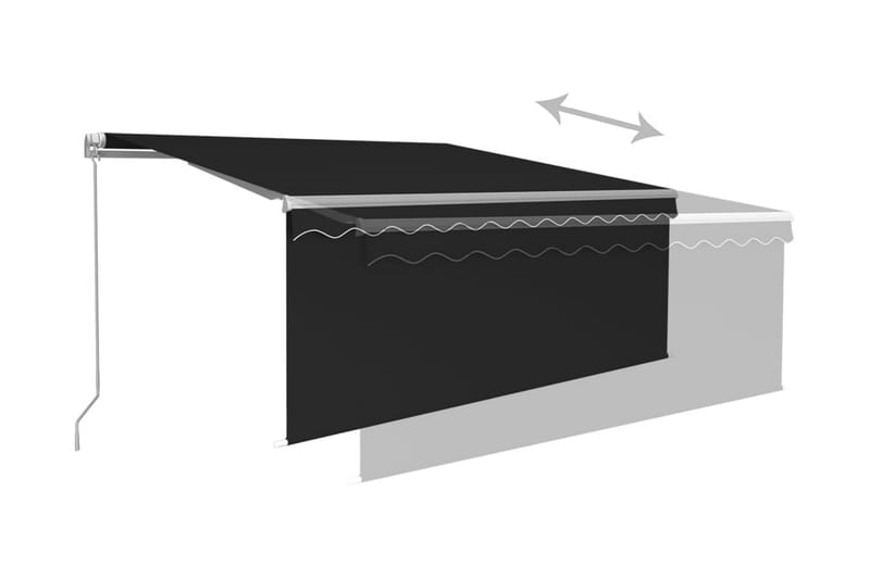 Manuell infällbar markis med rullgardin 3,5x2,5 m antracit - Antracit - Fönstermarkis - Markiser - Solskydd fönster
